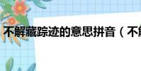 不解藏蹤跡的意思拼音(不解藏蹤跡的意思)