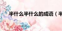 半什么半什么的成語(半什么半什么)