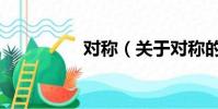 對稱(關于對稱的簡介)