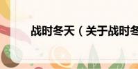 戰時冬天(關于戰時冬天的簡介)