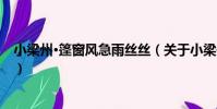 小梁州·篷窗風急雨絲絲(關于小梁州·篷窗風急雨絲絲簡介)