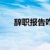 辭職報告咋寫了范文（辭職報告咋寫）