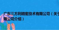 廣東三方利精密技術有限公司(關于廣東三方利精密技術有限公司介紹)