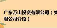 廣東萬山投資有限公司(關于廣東萬山投資有限公司介紹)