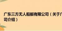 廣東三方無人船艇有限公司(關于廣東三方無人船艇有限公司介紹)