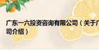 廣東一六投資咨詢有限公司(關于廣東一六投資咨詢有限公司介紹)