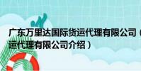 廣東萬里達國際貨運代理有限公司(關于廣東萬里達國際貨運代理有限公司介紹)