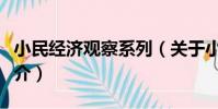 小民經濟觀察系列(關于小民經濟觀察系列簡介)
