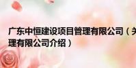 廣東中恒建設項目管理有限公司(關于廣東中恒建設項目管理有限公司介紹)