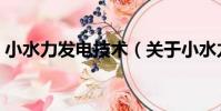 小水力發電技術(關于小水力發電技術簡介)