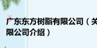 廣東東方樹脂有限公司(關于廣東東方樹脂有限公司介紹)