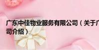 廣東中佳物業服務有限公司(關于廣東中佳物業服務有限公司介紹)