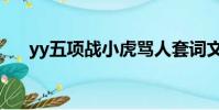 yy五項戰小虎罵人套詞文本(yy五項)