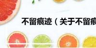 不留痕跡(關于不留痕跡的簡介)