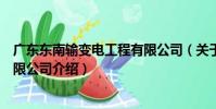 廣東東南輸變電工程有限公司(關于廣東東南輸變電工程有限公司介紹)