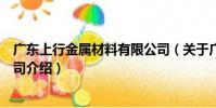 廣東上行金屬材料有限公司(關于廣東上行金屬材料有限公司介紹)