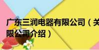 廣東三潤電器有限公司(關于廣東三潤電器有限公司介紹)