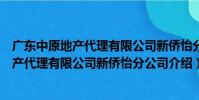 廣東中原地產代理有限公司新僑怡分公司(關于廣東中原地產代理有限公司新僑怡分公司介紹)