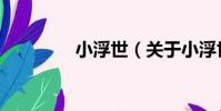 小浮世(關于小浮世簡介)