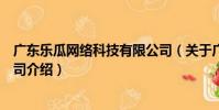 廣東樂瓜網絡科技有限公司(關于廣東樂瓜網絡科技有限公司介紹)