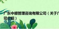 廣東中順管理咨詢有限公司(關于廣東中順管理咨詢有限公司介紹)