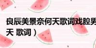 良辰美景奈何天歌詞戲腔男聲(良辰美景奈何天 歌詞)