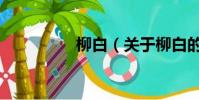 柳白(關于柳白的簡介)