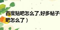 百度貼吧怎么了,好多帖子都不見了(百度貼吧怎么了)