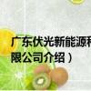 廣東伏光新能源科技有限公司（關于廣東伏光新能源科技有限公司介紹）
