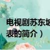 電視劇蘇東坡演員表（關于電視劇蘇東坡演員表的簡介）