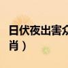 日伏夜出害眾生的生肖（日伏夜出害眾生猜生肖）