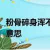 粉骨碎身渾不怕要留清白在人間的意思是什么意思