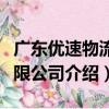 廣東優速物流有限公司（關于廣東優速物流有限公司介紹）