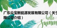 廣東眾寶新能源發展有限公司(關于廣東眾寶新能源發展有限公司介紹)