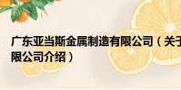 廣東亞當斯金屬制造有限公司(關于廣東亞當斯金屬制造有限公司介紹)