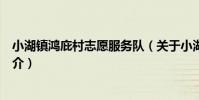 小湖鎮鴻庇村志愿服務隊(關于小湖鎮鴻庇村志愿服務隊簡介)