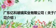 廣東億科玻璃實業有限公司(關于廣東億科玻璃實業有限公司介紹)