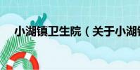 小湖鎮衛生院(關于小湖鎮衛生院簡介)