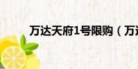萬達天府1號限購(萬達天府1號)