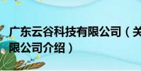 廣東云谷科技有限公司(關于廣東云谷科技有限公司介紹)