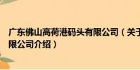 廣東佛山高荷港碼頭有限公司(關于廣東佛山高荷港碼頭有限公司介紹)