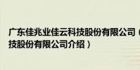 廣東佳兆業佳云科技股份有限公司(關于廣東佳兆業佳云科技股份有限公司介紹)
