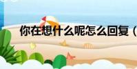 你在想什么呢怎么回復(你在想什么)