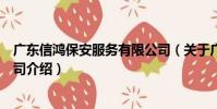 廣東信鴻保安服務有限公司(關于廣東信鴻保安服務有限公司介紹)