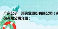廣東公子一派實業股份有限公司(關于廣東公子一派實業股份有限公司介紹)