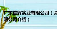 廣東信輝實業有限公司(關于廣東信輝實業有限公司介紹)