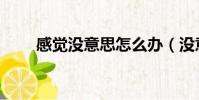感覺沒意思怎么辦(沒意思怎么辦)