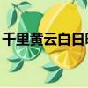 千里黃云白日曛,曛的意思（千里黃云白日曛）