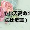 心比天高命比紙薄的下一句是什么（心比天高 命比紙薄）