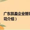 廣東凱盈企業管理有限公司（關于廣東凱盈企業管理有限公司介紹）